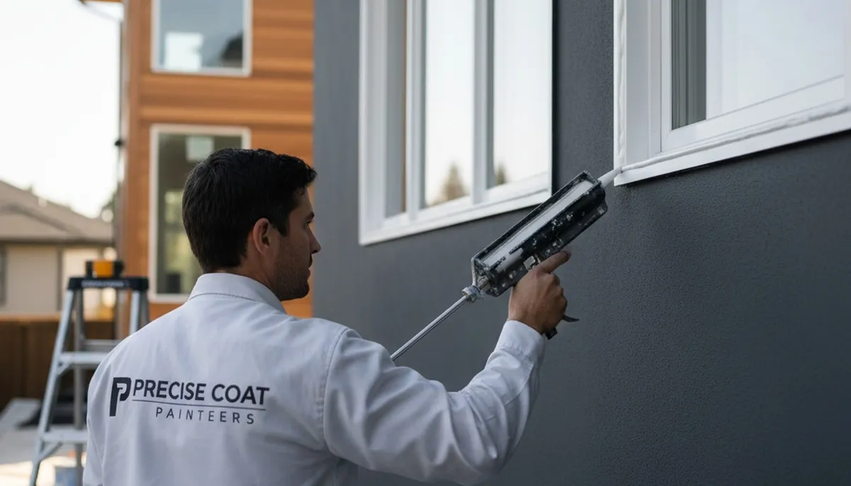 Professional caulking and sealing on Sarasota FL home exterior for water and moisture protection