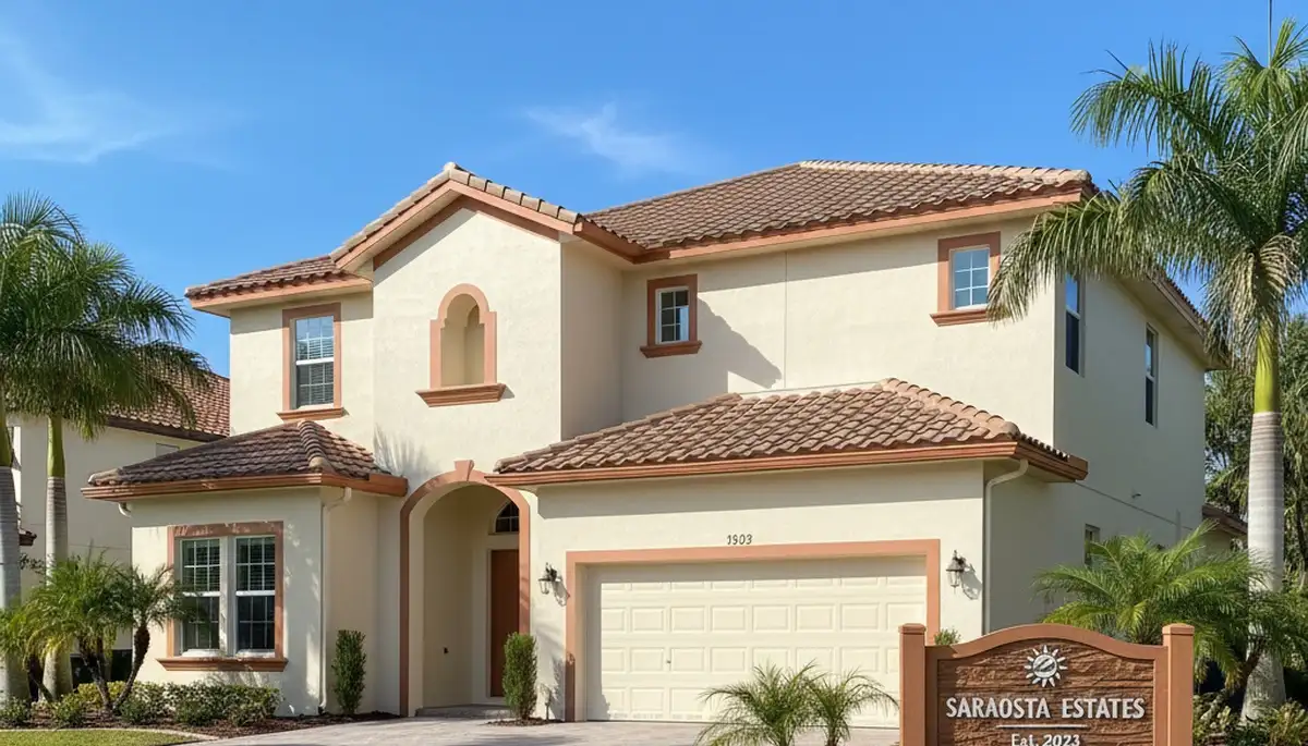 Freshly painted Sarasota FL home exterior with smooth, durable finish by professional house painters