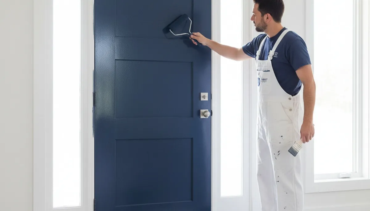 Professional door painting in Sarasota, FL by expert house painters enhancing coastal home exteriors