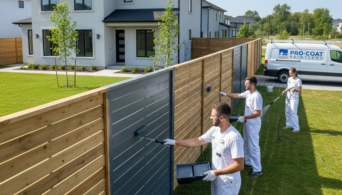 Professional fence painting in Sarasota, FL by expert painters protecting wood from sun and humidity
