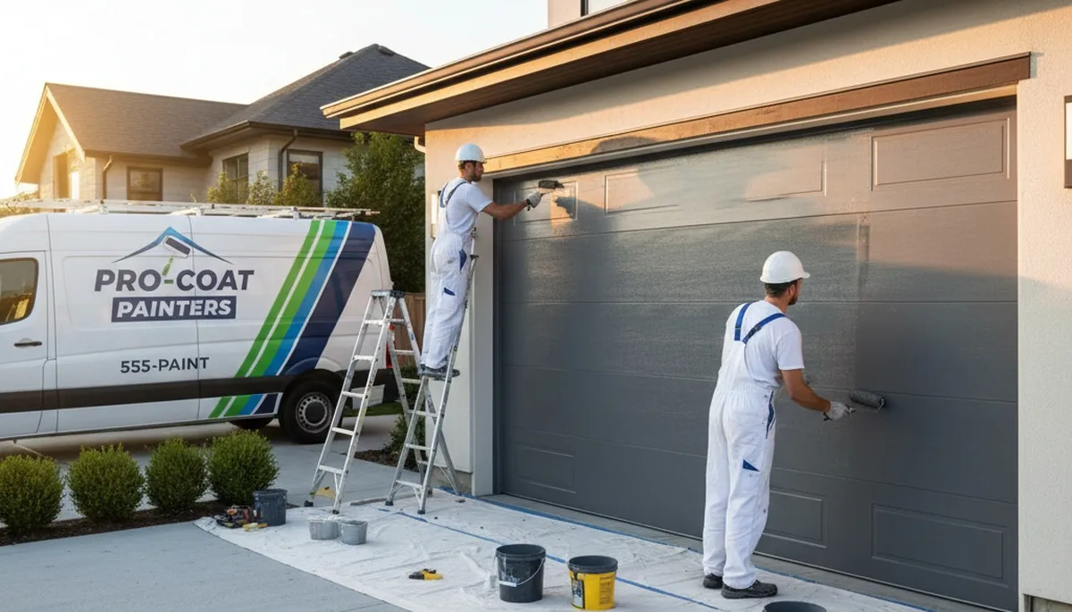 Professional garage door painting in Sarasota FL enhancing curb appeal with durable weather-resistant finish