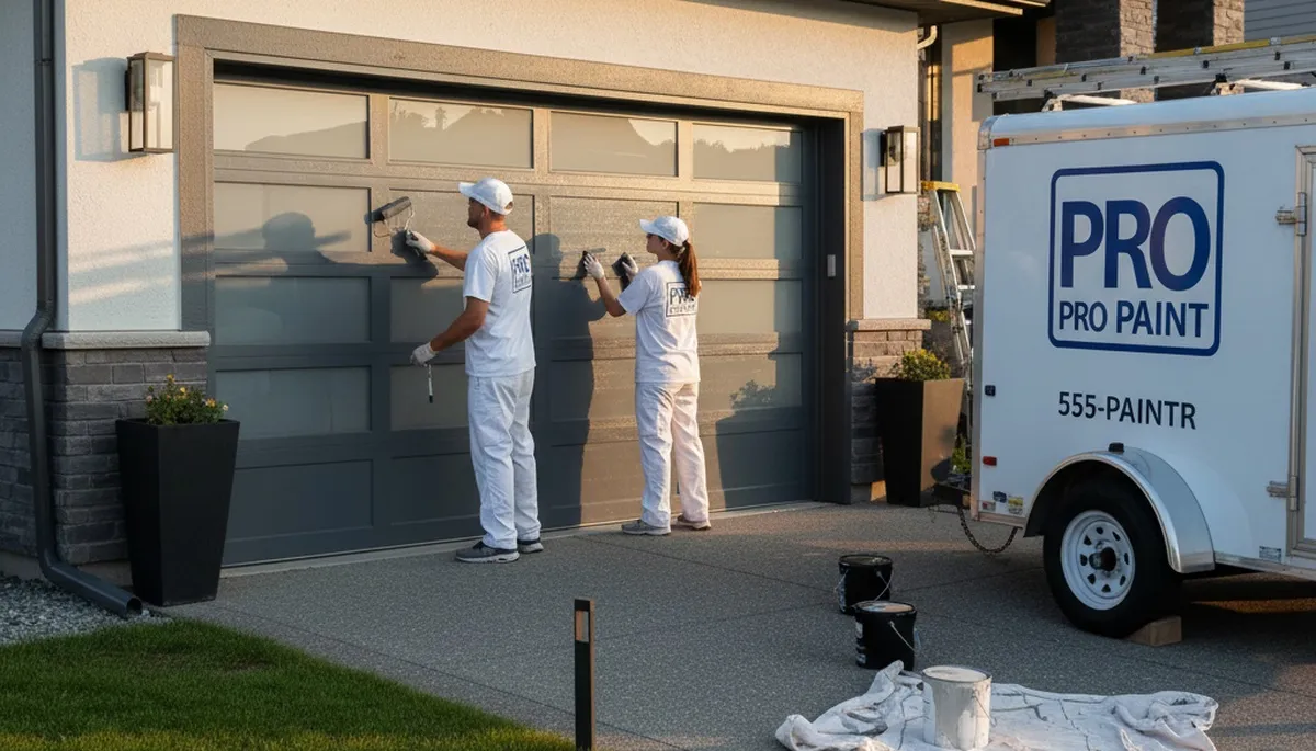 Professional garage door painting in Sarasota FL with durable, sun-resistant finish for enhanced curb appeal
