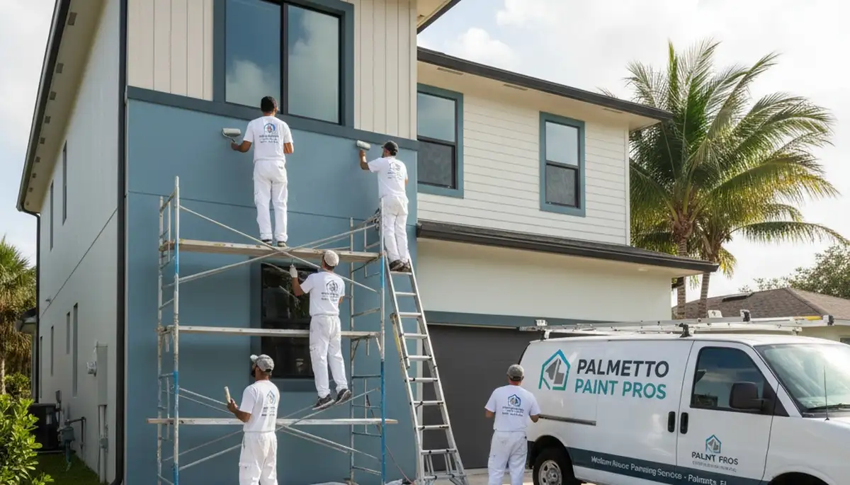 Professional house painting services on residential home exterior in Sarasota FL