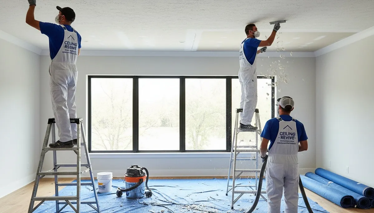 Professional popcorn ceiling removal for smooth modern home interiors in Sarasota, FL