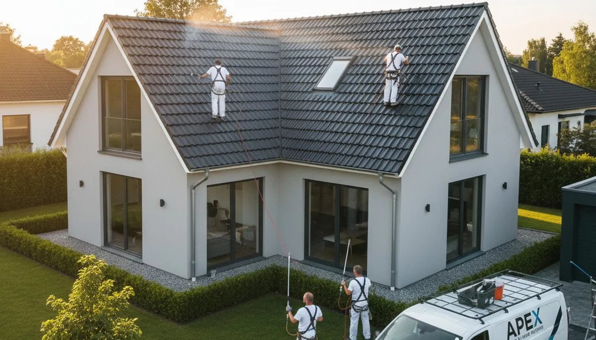 Professional roof painting in Sarasota FL protecting homes with durable heat‑reflective coating