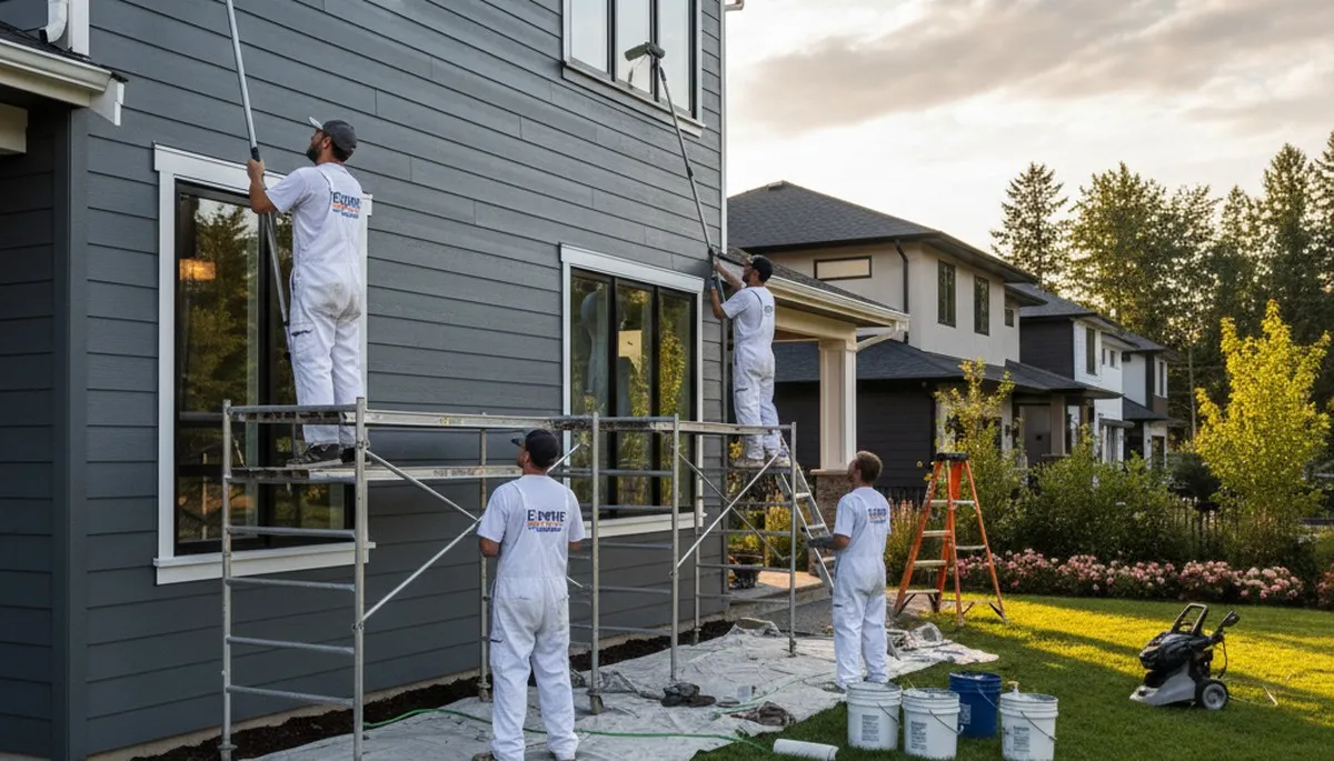 Professional siding painting on coastal home in Sarasota, FL by expert house painters