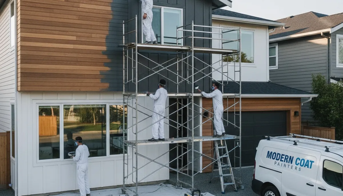 Professional siding painting on coastal home in Sarasota, FL by expert house painters